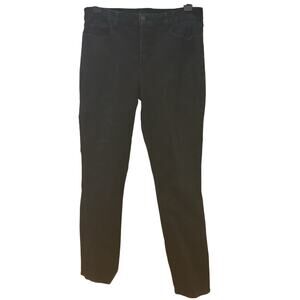 NYDJ Sheri Black Denim Lift x Tuck Slim Jeans size 14